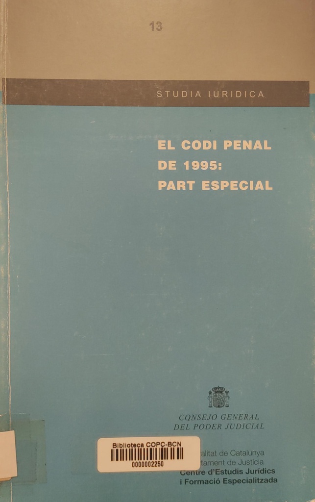 El Codi Penal de 1995: part especial