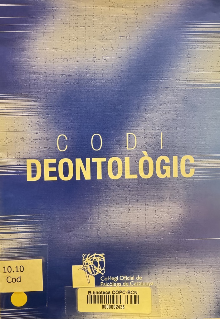 Codi deontològic de la professió del psicòleg [DOGC de 02/11/1989)