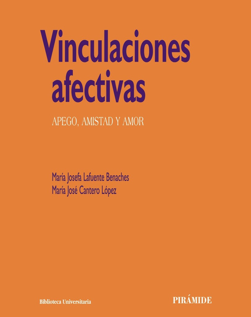 Vinculaciones afectivas : apego, amistad y amor / María Josefa Lafuente Benaches, María José Cantero López