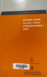 [3942] Estudis sobre la Llei 1/2000 d'enjudiciament civil